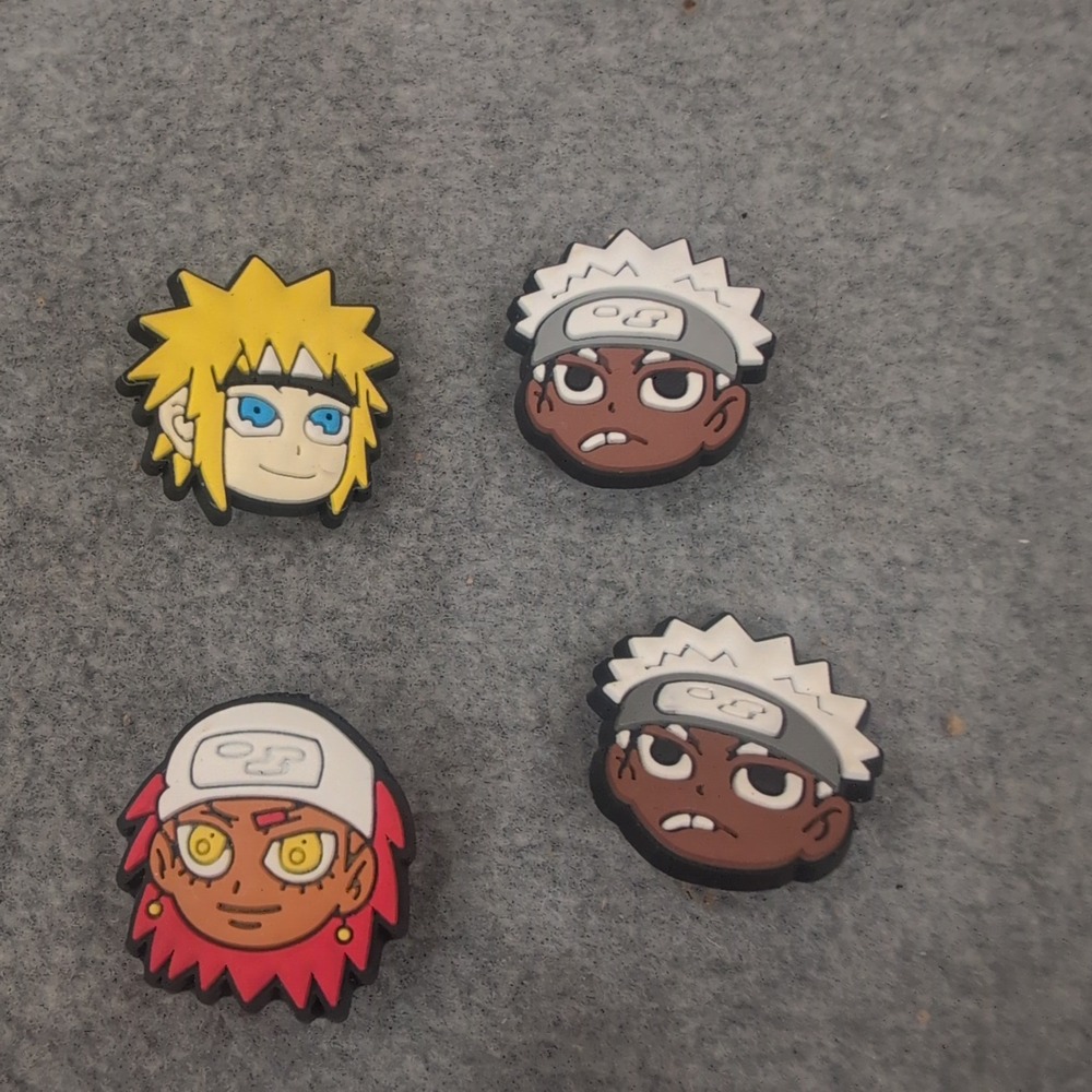 Anime Ninja Character PVC Shoe Charms Set of 4 for Clogs Sandals - Picture 1 of 1